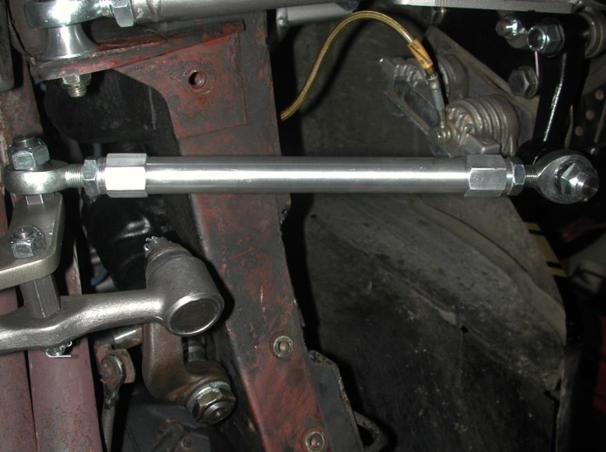 7. The tie rod can now be assembled to a center to center length of 14 ¼ to start with having equal amount of threads on both