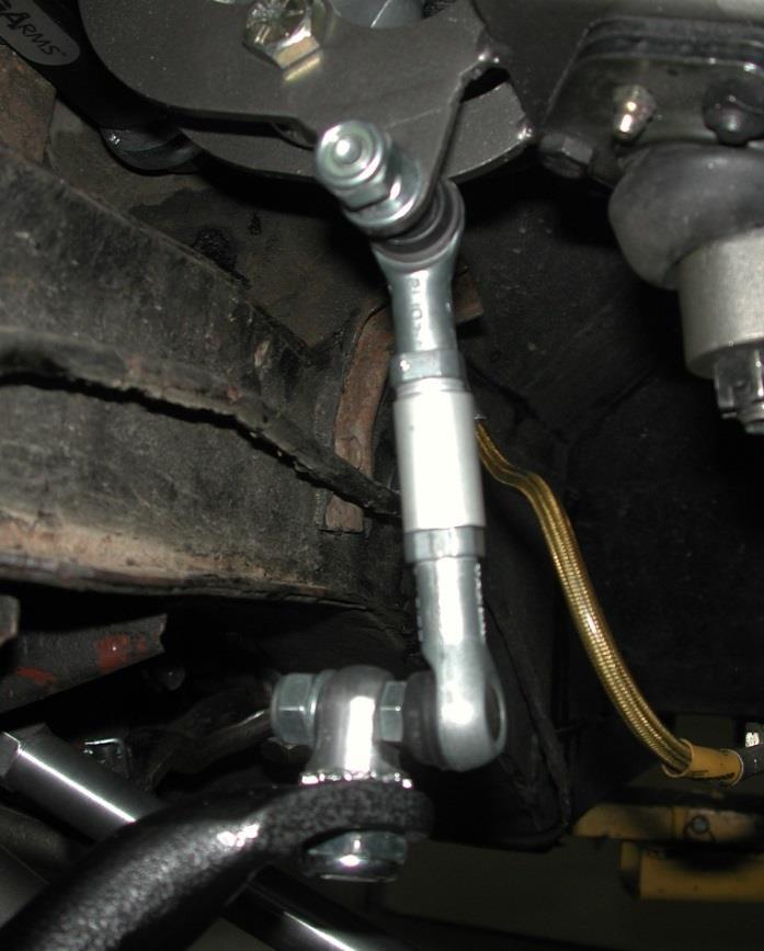 Bolt the sway bar to the frame using the 3/8 x 1 ¼ bolts, Nylok nut and flat washers supplied.