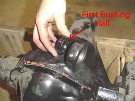 Note: Install one bushing then the spherical ball and then the second bushing making sure the