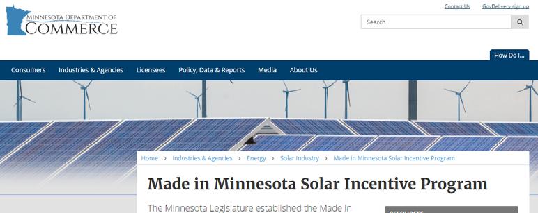 Made in Minnesota Solar PV $15M awarded annually 2014 2023 (=$150M)