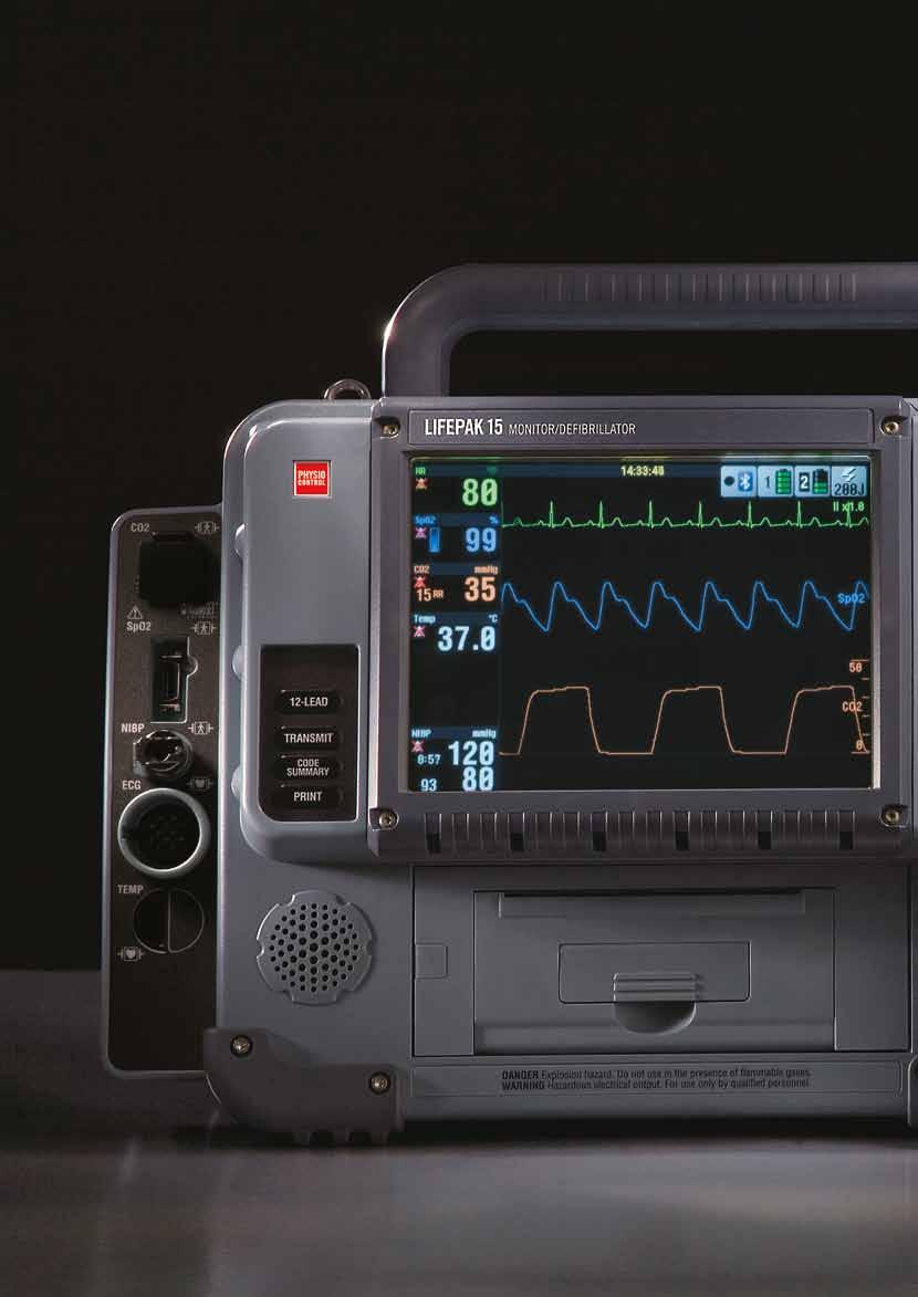 LIFEPAK 15 MONITOR/DEFIBRILLATOR The latest Lithium-ion battery technology and dual battery system allows for nearly six hour run time, automatic switching between external power and batteries, and