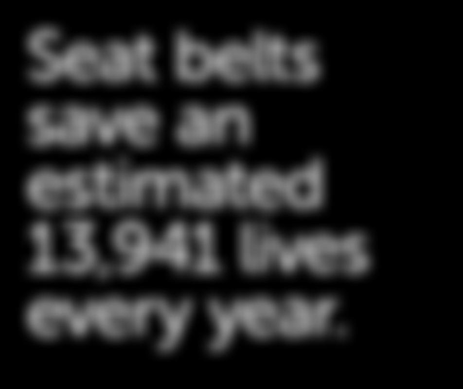 #7Seat belts save an estimated 13,941 lives every year.