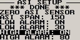 Select whether you want the low air speed alarm to be turned on or off.