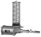 Air Operated (Single Stroke) Grease Pumps Model 82886 Pump Pump discharges lubricant on air-powered forward stroke and vents on springpowered return stroke through built-in check/vent valve.