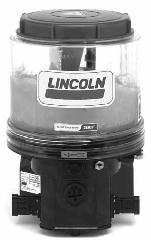 171 cu. in. per min. Lubricant: Greases up to NGLI #2/Oil with at least 40 cst Max. Operating Pressure: 5076 psi / 350 bar * Contact Lincoln for 15-liter reservoir models. Model No. Description Res.