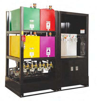 for storage and dispensing Choice of 10 tank colours Spill control all systems come standard with integrated spill pans for SPCC compliance and overall environmental protection Fire suppression