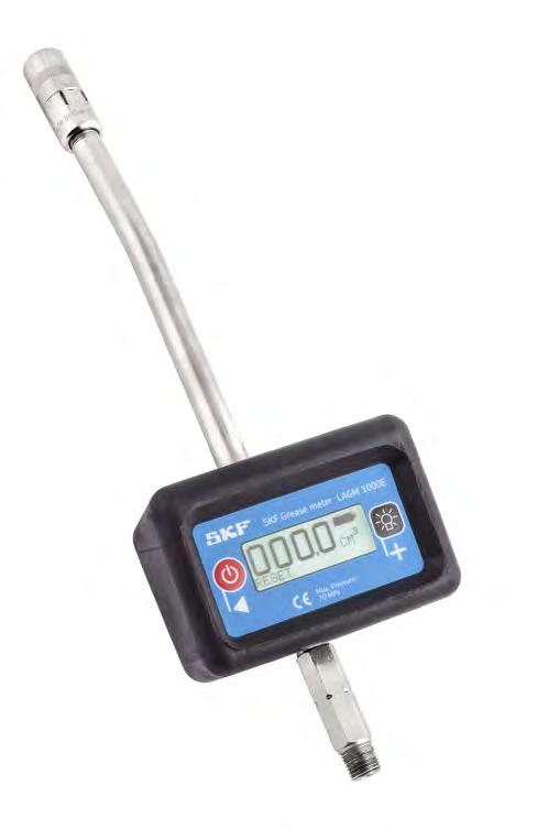 Accurate grease quantity measurement SKF Grease Meter LAGM 1000E The amount delivered per stroke by grease guns depends on many variables.