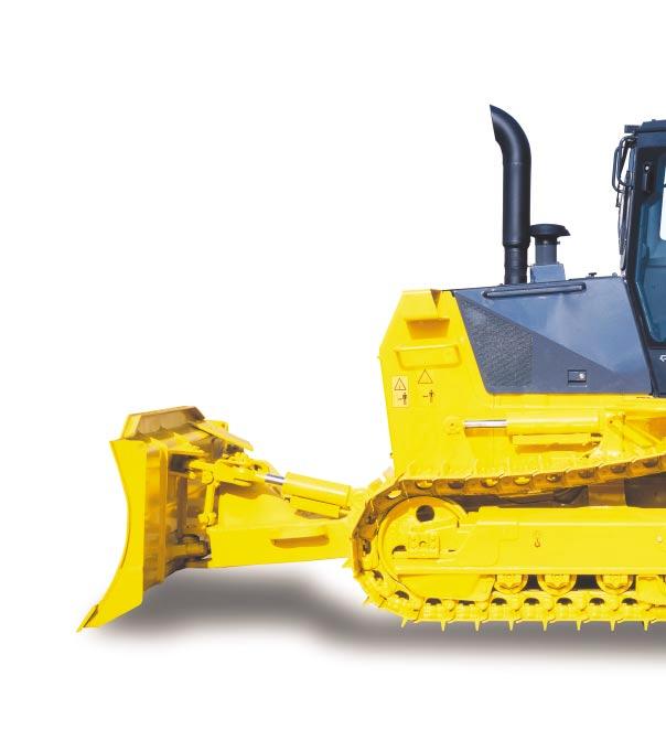 D41E/P-6C Crawler Dozer WALK-AROUND The Komatsu SA6D102E-2A turbocharged and aftercooled diesel engine provides an output of 82 kw 110 HP, with excellent productivity, and is Tier 2 EPA, EU, and