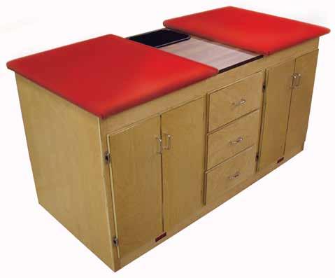 in Supply Cabinet 8907 Classic Fronts with Fingerpull Edges (No Hardware) 8908 Sherwin Williams Wood Finish (hand applied stain) 8909 Embroidered Logo in Backrest, Pillow or Table Top 8910 Custom