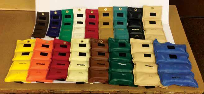 The Cuff Weights are also color coded since there are 17 weights available and each one has the weight printed, in both pounds and kilograms, on the front.