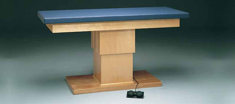 Table Model 4050 Adjusts from 27 to 39 high Foot control UL hospital grade plug Natural finish is standard, Walnut finish