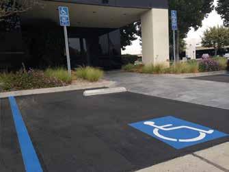 ADA BLUE-PAINT ACCESS From the moment a physically disabled person enters the facility parking lot, they immediately begin looking for the ADA blue-paint and signage.