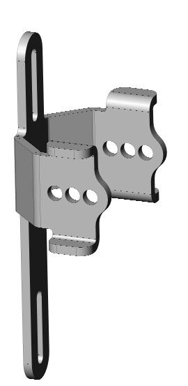 The mounting plate provides a 1-1/4 range of vertical adjustment.