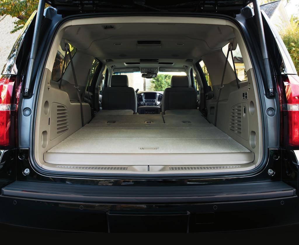 FAST FLAT-FOLDING SEATS. Suburban has available power-release second-row and power-folding thirdrow seats that fold flat fast.