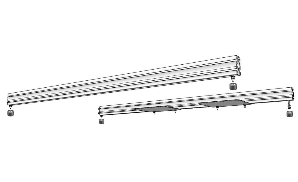 Assembly of the SlipSense Motion Platform ET1 Rails x 2 C2-1 x 6 N2 x 6 W2 x 6 N4-A Pre-Installed on top slot If Installing Mini-Mite wheel, mount optional 2 nd T7 side-by - side about 18 inches