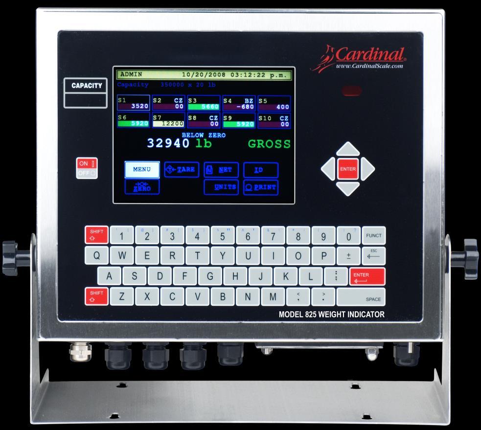 825 Spectrum Indicator 640 x 480 Pixel Full-Color LCD with Interactive Touchscreen Navigation Keys and QWERTY Keyboard IP66 Enclosure Rating Versatile and Extensive Truck/ID Storage Reports Complete