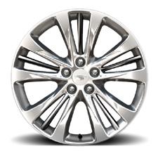 WHEELS & TIRES Luxury Platinum 20" x 8,5" ultra-bright, machined-face aluminum, multispoke with Manoogian Silver pockets 20" x