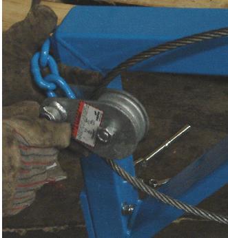 bell attached to the end of the winch line.