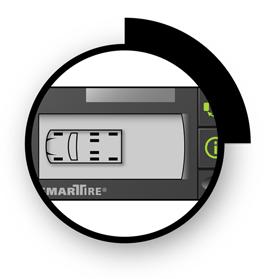 When viewing tire data for an RV / tow vehicle, the programmed wheel positions are displayed in a vehicle icon.