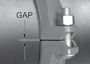 Uneven tightening of bolts and nuts may cause the gasket to be pinched, resulting in an immediate or delayed leak. 2.