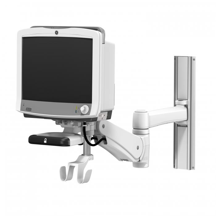 GE CARESCAPE Monitor B650 on VHM- PL Variable Height Arm Channel Mount with Vertical Position Lock PRODUCT DETAILS VHM-PL (Locking) Variable Height Arm with 14" / 35.