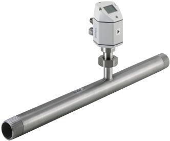 Flowmeter for Gases Thermal mass flow measurement Pipe sizes up to 2" Integrated inlet and outlet pipes for flow conditioning -20mA signal output of process value Type can be combined with.