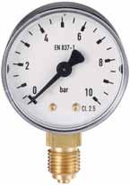 ourdon tube pressure gauge, back or lower mount connection TU001 or gases and not crystallizing liquids ack or radial mount lower connection Different sizes and measurement ranges Manometer for the