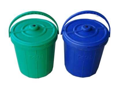 1. Domestic Polyethylene Bins of 12 Litres Capacity: The Bin shall be one piece moulded, heavy duty of approximately 12 litres capacity made out of FDA approved virgin grade polyethylene material