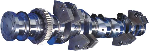 Crankshaft and bearings The latest advance in combustion development requires a crank gear that can operate reliably at high cylinder pressures.
