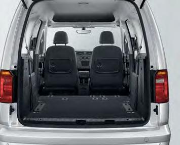 That is why the seats in the second seating row of the Caddy can be easily folded, double-folded or, if necessary,