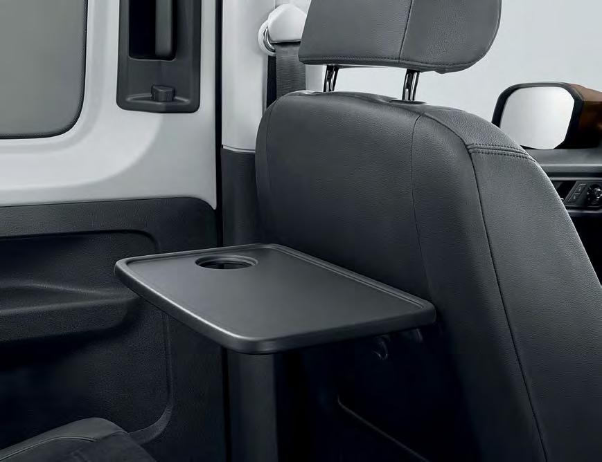 Interior and comfort. 01 New folding table for rear seats.