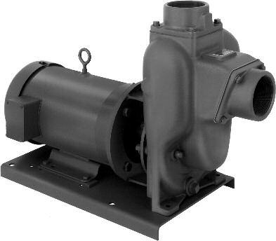 FLOMAX 5 8 10 SELF PRIMING CENTRIFUGAL PUMP FEATURES CLOSED COUPLED TO ELECTRIC MOTOR PUMPAK ONLY TO MOUNT TO STANDARD NEMA C FACE MOTOR FLOWS - 100-750 GPM PRESSURES - 100-230 FEET HEAD AVAILABLE
