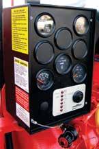 The following gauges and alarm devices are installed: engine oil pressure, tachometer high water temperature, hour meter, volt meter, battery charge lamp, and glow plug indicator.