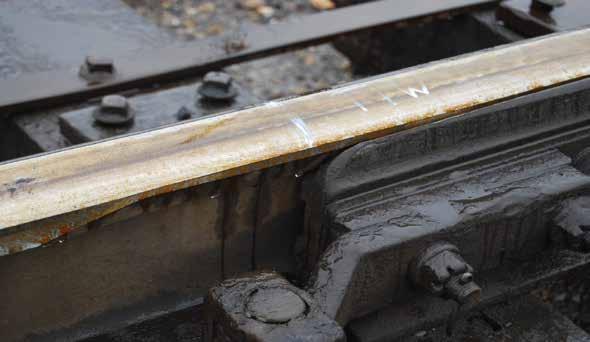 The left-hand switch point was a Samson point (see Photo 4). The Samson point was in good condition as was the stock rail and the other turnout components.