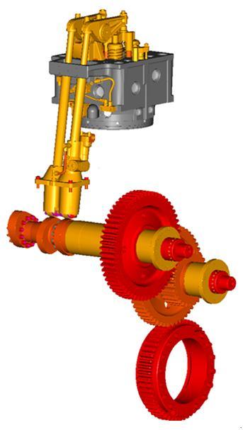 In previous studies, it has been claimed that the gear train noise, as one of the most important large diesel engine noise sources, is caused by shafts torsional vibration generated gear teeth impact