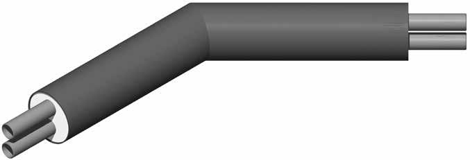 Bend, with equal limbs, 45 7.307 Nominal Diameter Limb length PE casing pipe width d L D D D DS1 DS2 DS3 DN mm mm mm mm mm 20 26.9 1000 125 140 160 25 33.7 1000 140 160 180 32 42.
