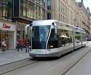 London Bombardier Guided Light Transit operation in Nancy,