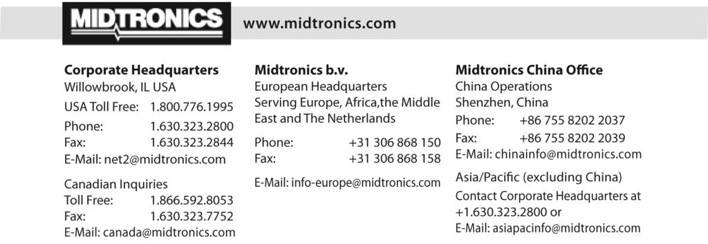 PATENTS This product is made by Midtronics, Inc., and is protected by one or more U.S. and foreign patents. For specific patent information, contact Midtronics, Inc. at +1 630 323-2800.