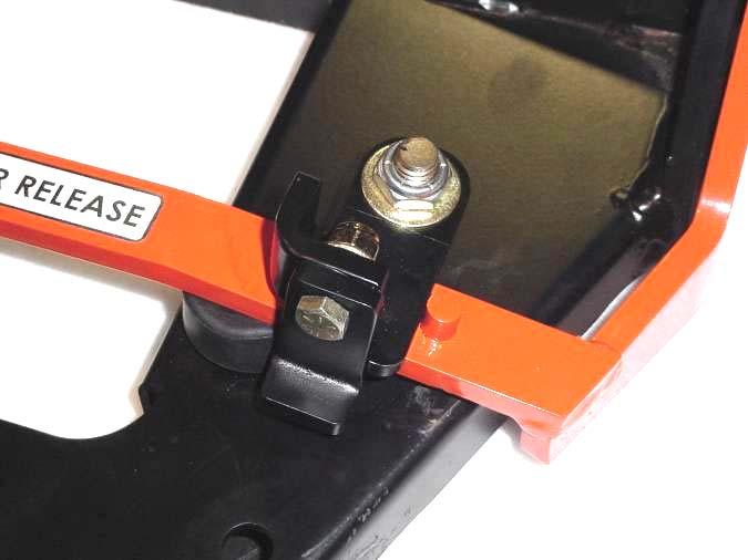 This will remove pressure from the main lock down tabs and allow them to rotate freely. Rotate the main lockdown tabs towards the center of the A-frame. 11.2 Per figure 11.