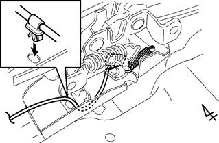 Hole Clamp Spring (c) Refit the Spring to the Hood lock assembly. (Fig. 3-3) (d) Secure the Hood Switch Harness Clamp into the Hole of the Hood lock assembly. (Fig. 3-3) Fig.