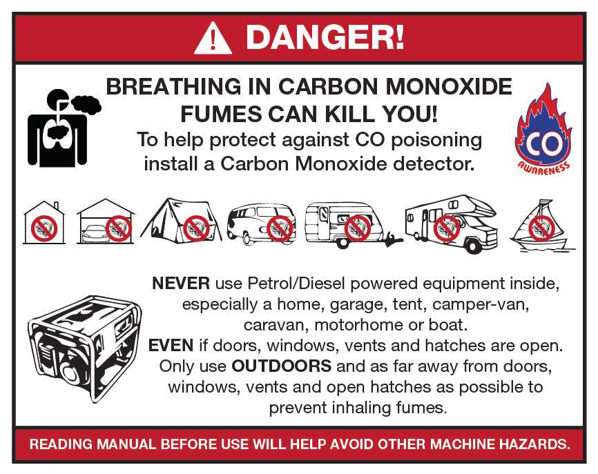 1.0 Safety Information. To protect yourself and your property, please carefully read the following instructions. WARNING Read and understand the user manual before using the generator.