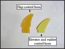 INSTALL THE AILERONS CONTROL HORN. Thin CA. 5) Turn the wing panel over and deflect the aileron in the opposite direction from the opposite side.