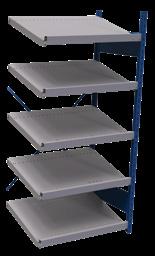 Proposals include open or closed uprights and sloped shelves; The shelves have perforations for 52 dividers and 57 guides in 1 1/2" increments c/c.