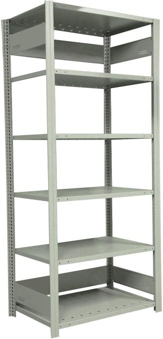 SHELVING SYSTEM Shelving system > Shelving system Complete model Extension model Shelving system AGF - Open configuration Configurations available in widths of 36" or 48", depths of 12", 18" or 24"