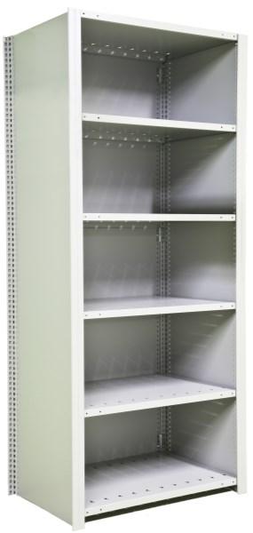hardware; Includes 5 to 7 boxed shelves with hardware; Includes 2 back braces for complete models; Capacity of shelves: 600 lb evenly distributed.