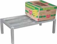 dunnage racks Dunnage Racks Channel Style Wide 4 inch "E" channel holds product more securely than standard tubular dunnage racks Great in coolers and freezers Less than 3" spacing between cross