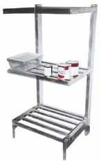 aluminum cantilever shelving Cantilever shelving is ideal for increasing usable space in coolers and freezers No front posts so cases and boxes can span from one unit to the next Freestanding unit;