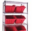 Wire Shelving units With Storage bins Same great features as the Kleton chrome wire shelving, but with the added convenience of heavy-duty storage bins.