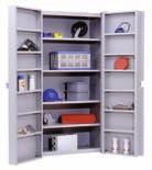 Deep Door Storage Cabinets Padlock hasp (cannot be accessed by bolt cutters) helps secure the contents of this deep door high-density storage cabinet Four reinforced adjustable main shelves are