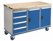 MobiLe cabinet benches Service benches & cabinets Ideal for maintenance, repair and assembly departments Mount one, two or three cabinets from six choices of cabinets Heavy-duty 11-gauge steel base,